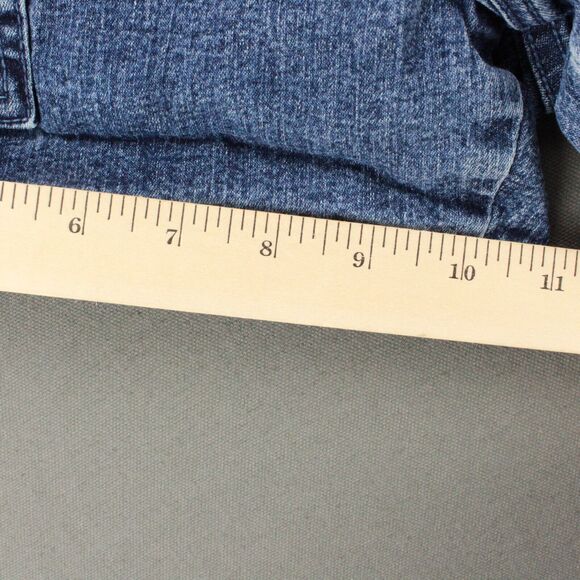 Levis Jeans Shorts Women 10 Blue Mom Medium Wash Stretch Denim Slash Pocket VTG - Picture 7 of 8